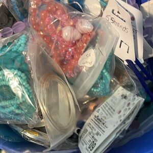 Jewelry Making Beads Cultured sea glass Crystals ,Wire ,Earring Wires Huge Lot